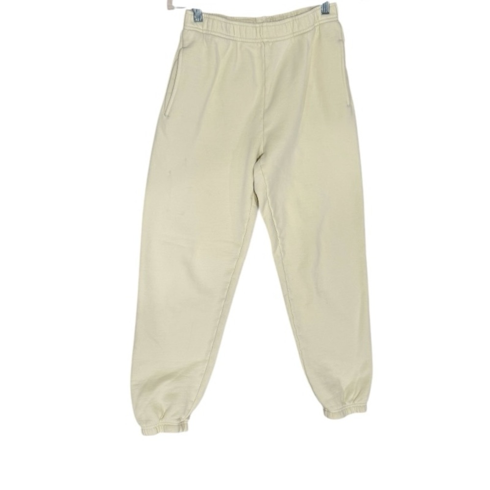 Aritzia TNA CozyAF Fleece Sweatpants in Light Yellow Size S - Picture 2 of 4